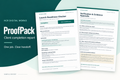 ProofPack client completion report with two-page HCR sample: client handoff and evidence appendix.